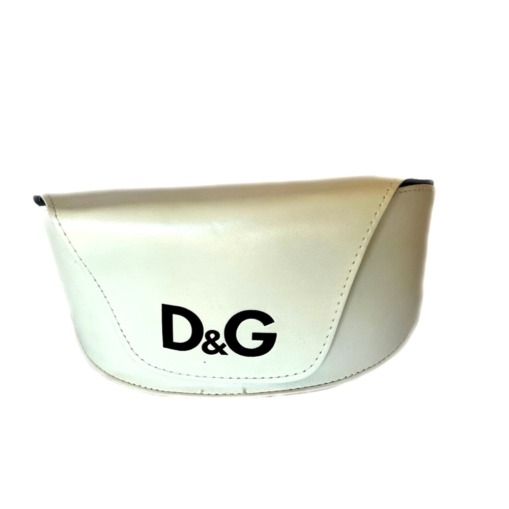 Dolce & Gabbana White Leather Hardshell Sunglasses Case
